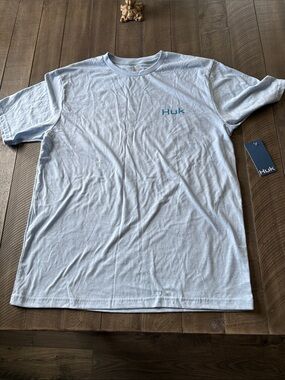 Huk Light Blue Short Sleeve Tee with Small Logo